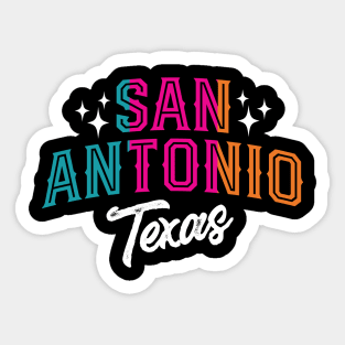 San Antonio Texas Retro Colors Sticker